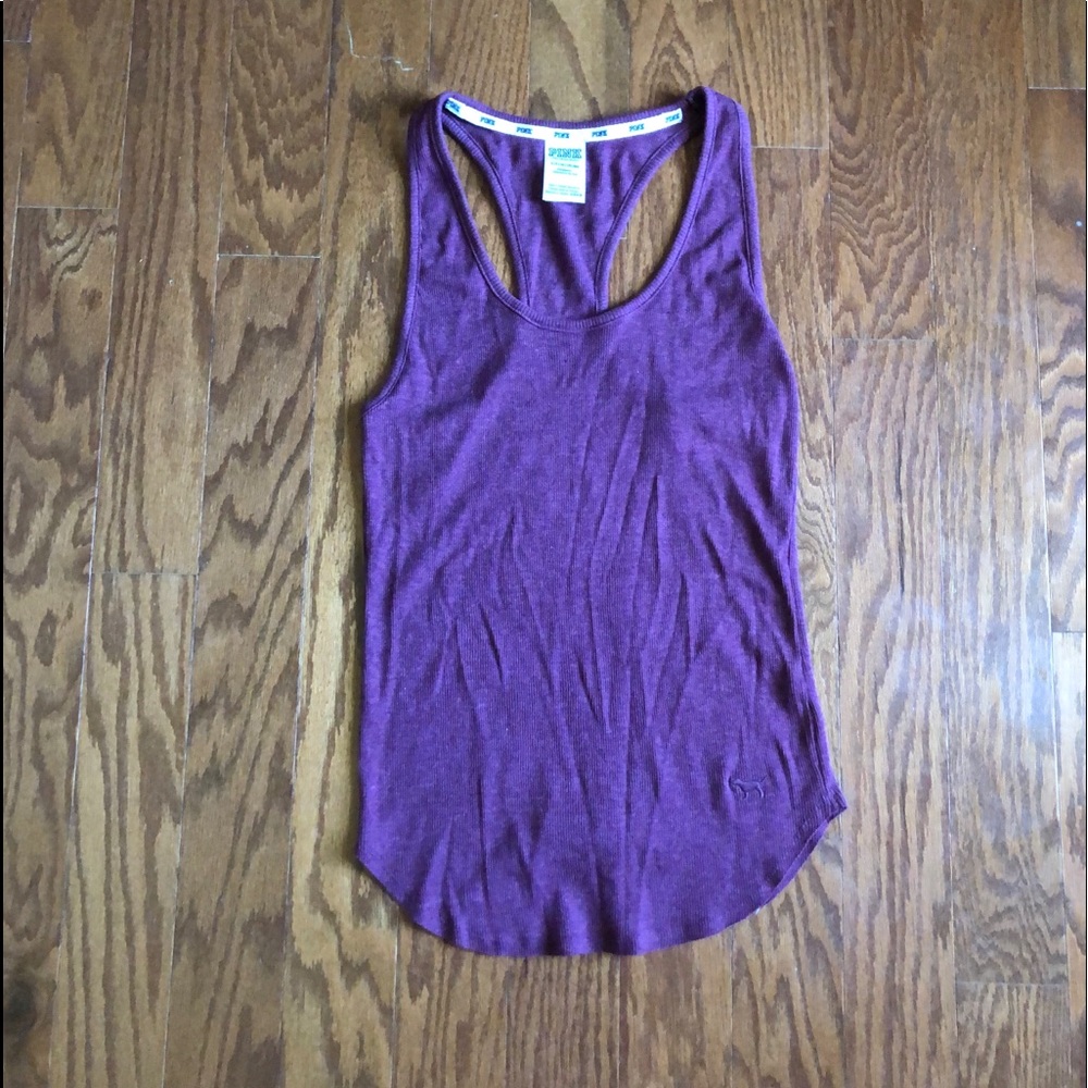VS PINK Ribbed Racerback Tank Top